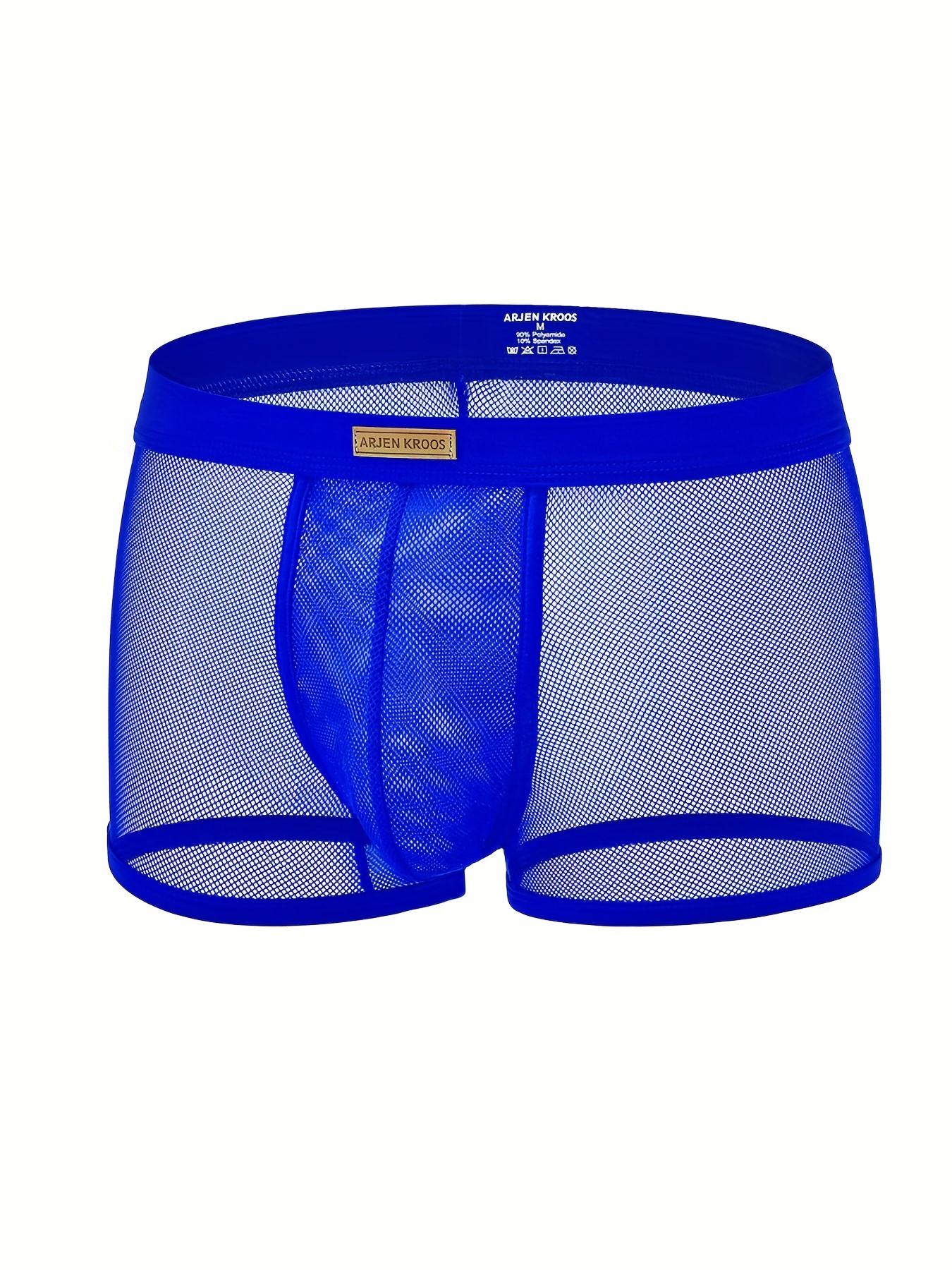 Men's Underwear Jacquard Mesh Hole Semi transparent Panties - Temu