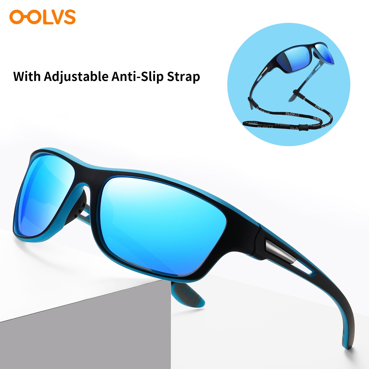 OOLVS, Outdoor Sports Wrap Around Polarized Sunglasses, With Adjustable  Strap, For Men Women Hiking Cycling Fishing