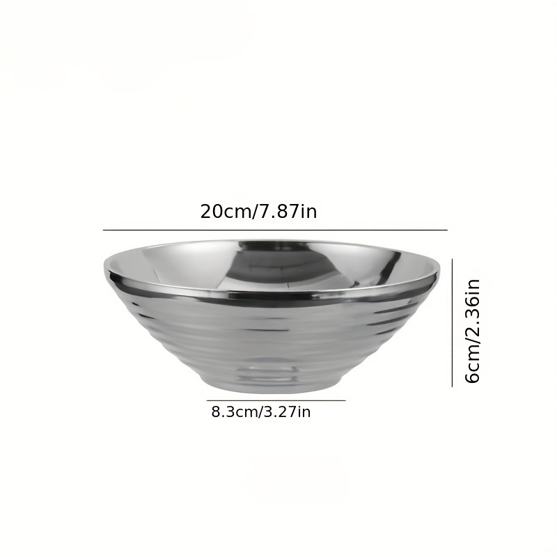 Stainless Steel Bowl Set,Snack Bowls Double-Walled Insulated Soup Bowl, Dinner Serving Bowls Dessert Bowls for Ice Cream, Cereal, Rice - 18cm, Size