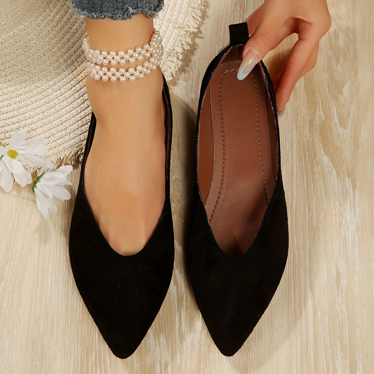 nsendm Womens Low Heel Dress Shoes Solid Flat shoes Fashion