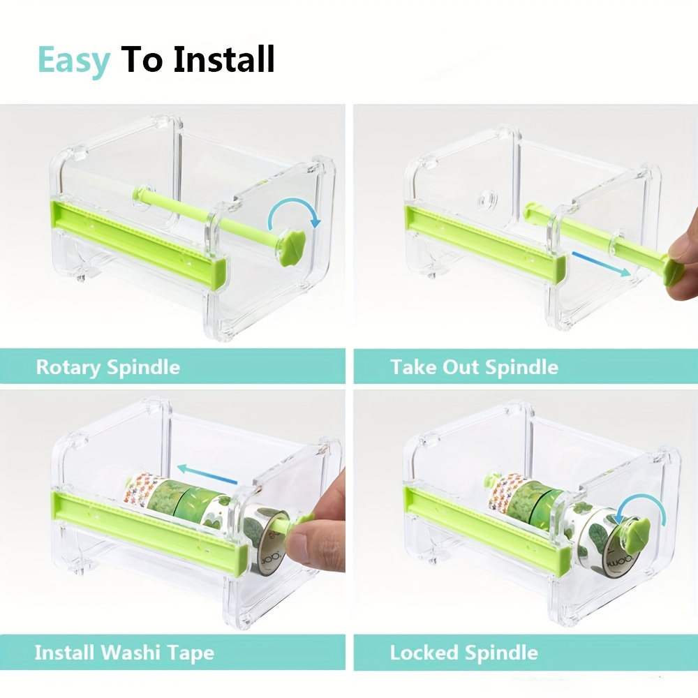 Transparent Desktop Multi Washi Masking Tape Storage Dispenser,Tape  Cutter,Tape Roll Holder