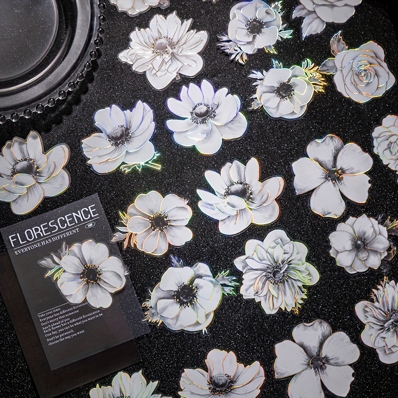 20pcs Pack Night Rose Decorative Stickers for Scrapbooking Diary Planner