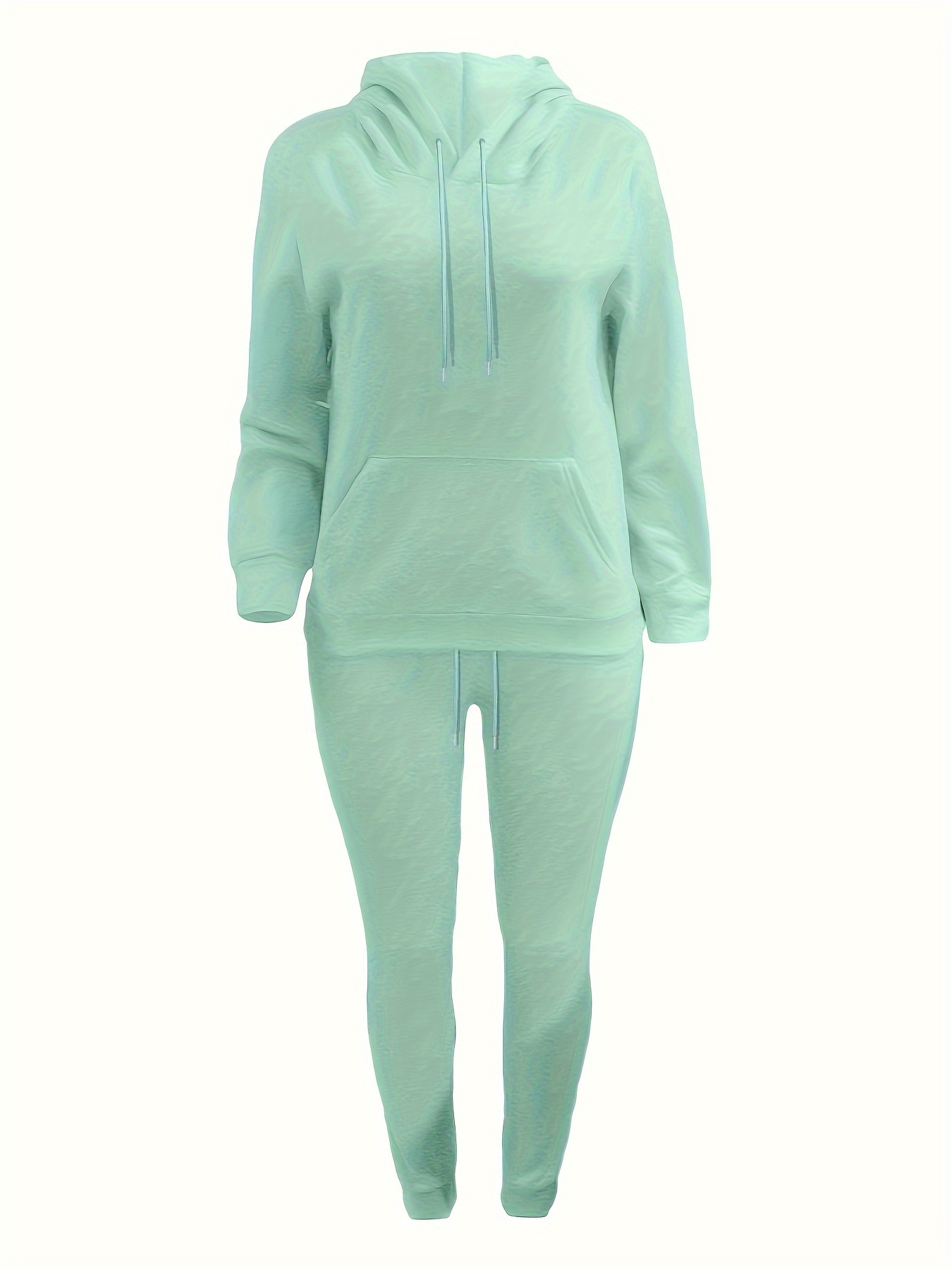 Casual Drawstring Pantsuits Two piece Set Pocket Hoodies - Temu Canada