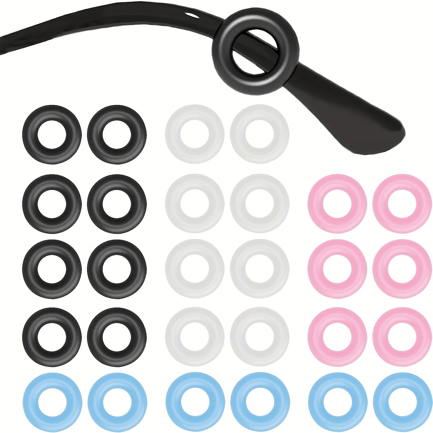 Silicone Eye Glasses Ear Grips Anti slip Black White - Temu