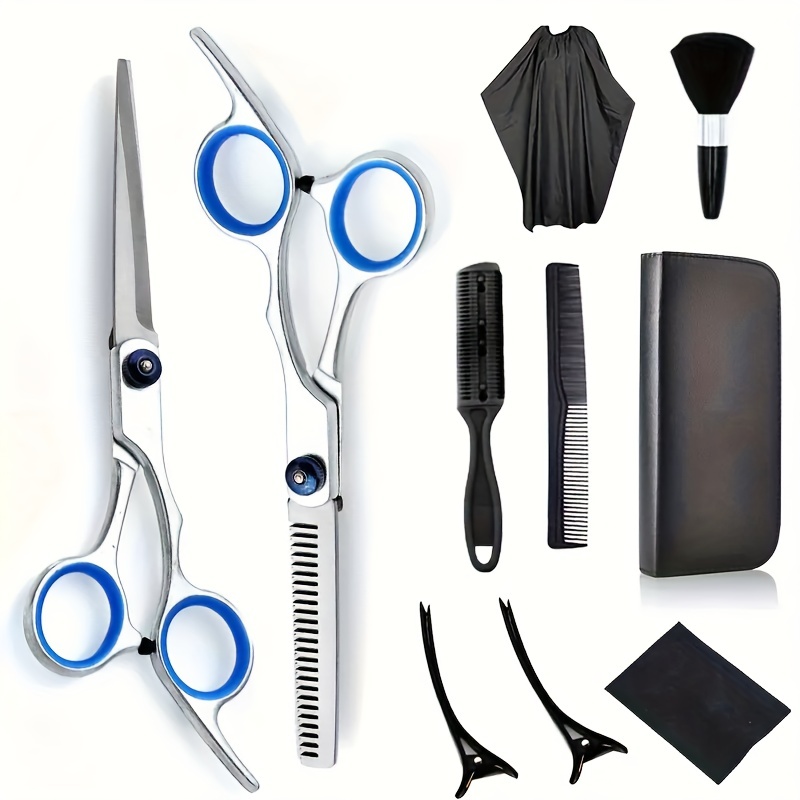 Tijeras de corte de cabello de 6/7/8/9 pulgadas, kit de tijeras  profesionales para cortar el cabello en el hogar con estuche para  hombres/mujeres