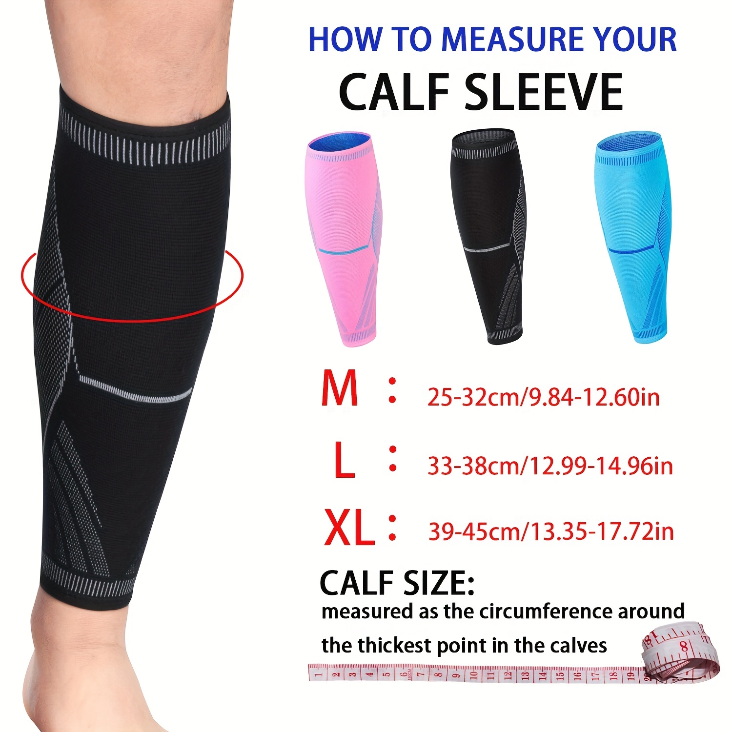 1pc Waterproof Calf Compression Sleeve For Splints And Leg Unisex