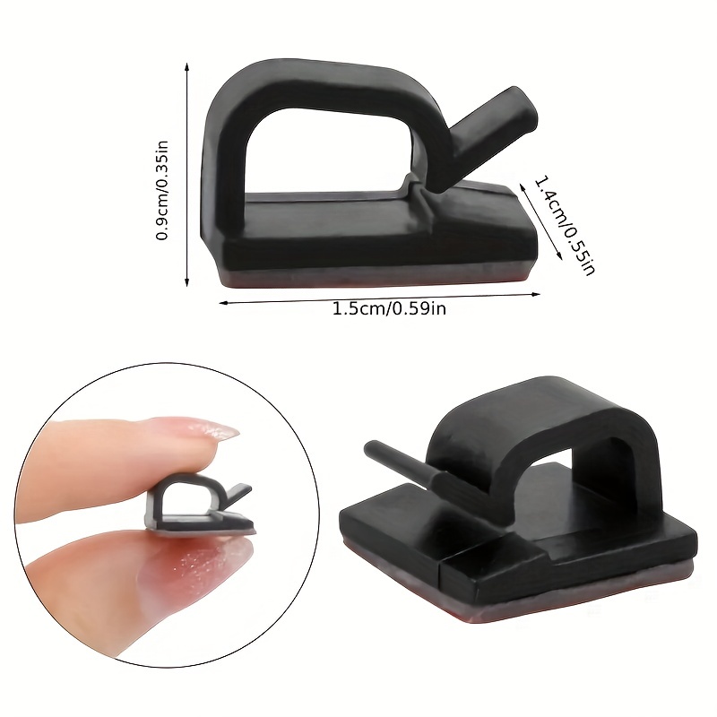 Self adhesive store cable clips black