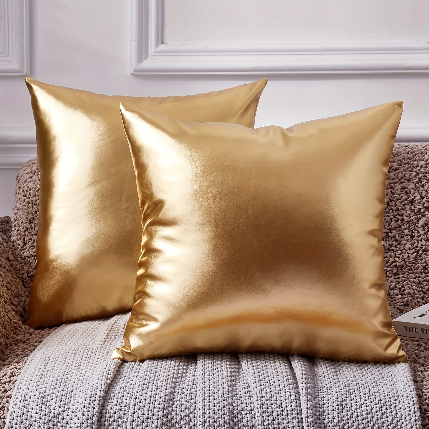 2pcs High Quality Shinny Cushion Cover 45x45/18x18inch Decorative Throw Pillow Cover For Sofa Livingroom Decor Pillowcase Outdoor