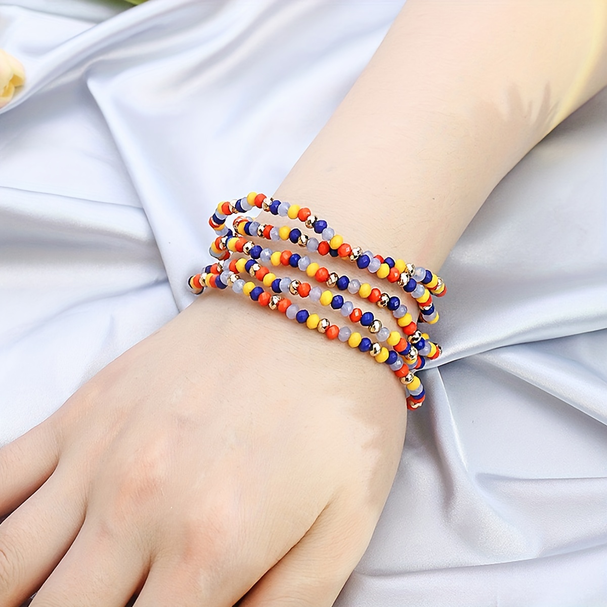 5pcs Triangle & Round Decor Bracelet