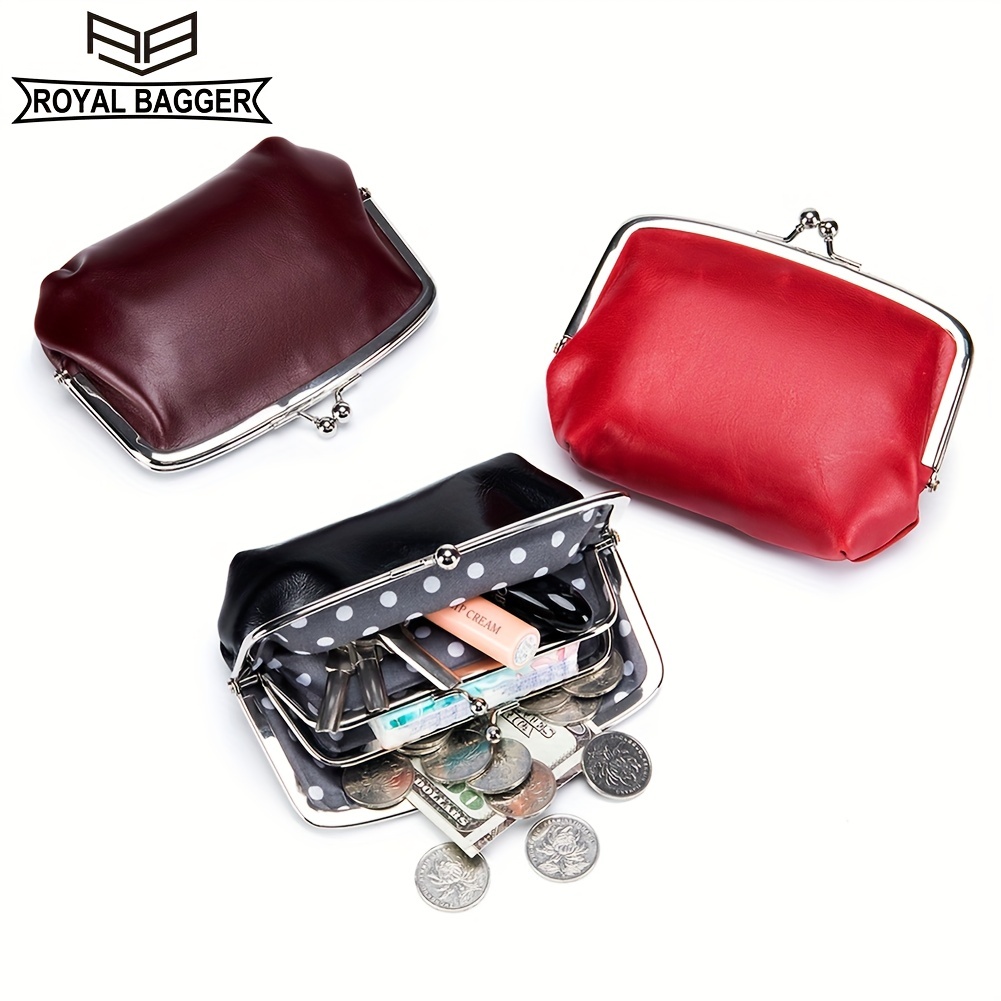 Mini Genuine Leather Coin Purse Vintage Change Holder Wallet - Temu