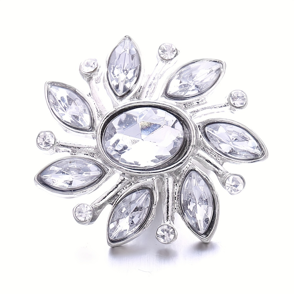 Flower Button 18mm Noosa Point Drill Buckle Bangle Pendant