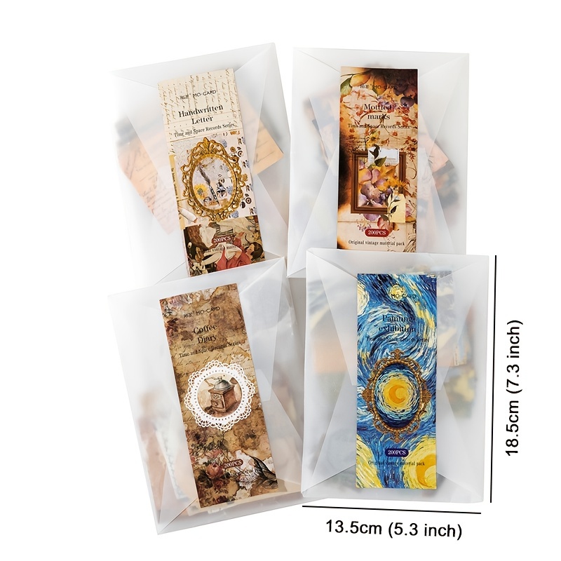 GUHAR 40 Sheets Retro Cute Washi Stickers Set, PET Transparent Washi Paper  Self Adhesive Decorative Sticker for Scrapbook Album Notebook DIY Craft