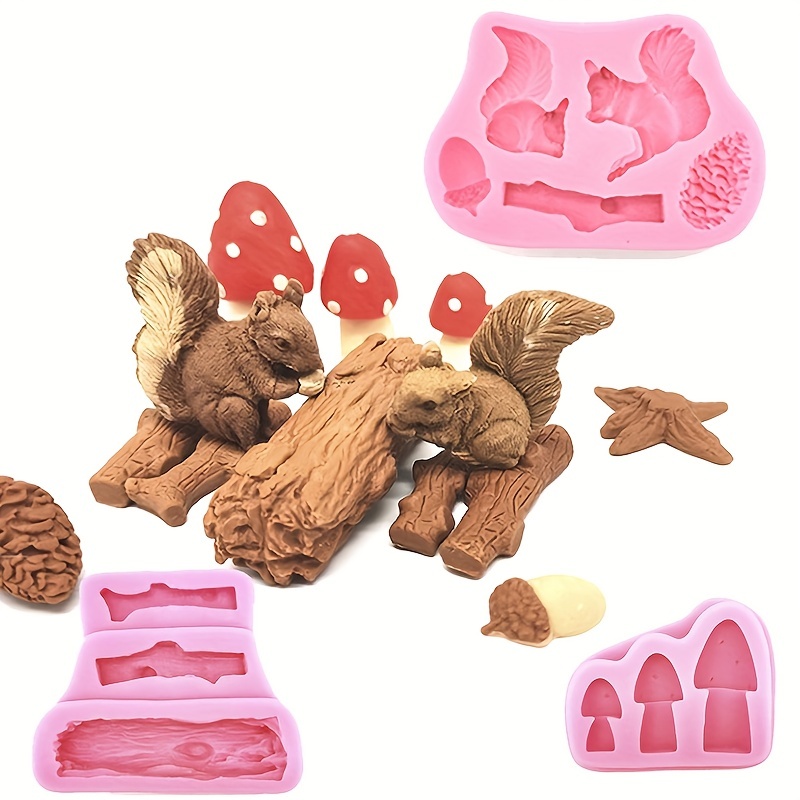 Squirrel Modeling Silicone Mold Kitchen Diy Cake Baking Decoration Fudge  Cookie Tools Chocolate Mold Forest Animal Series Mould - Temu