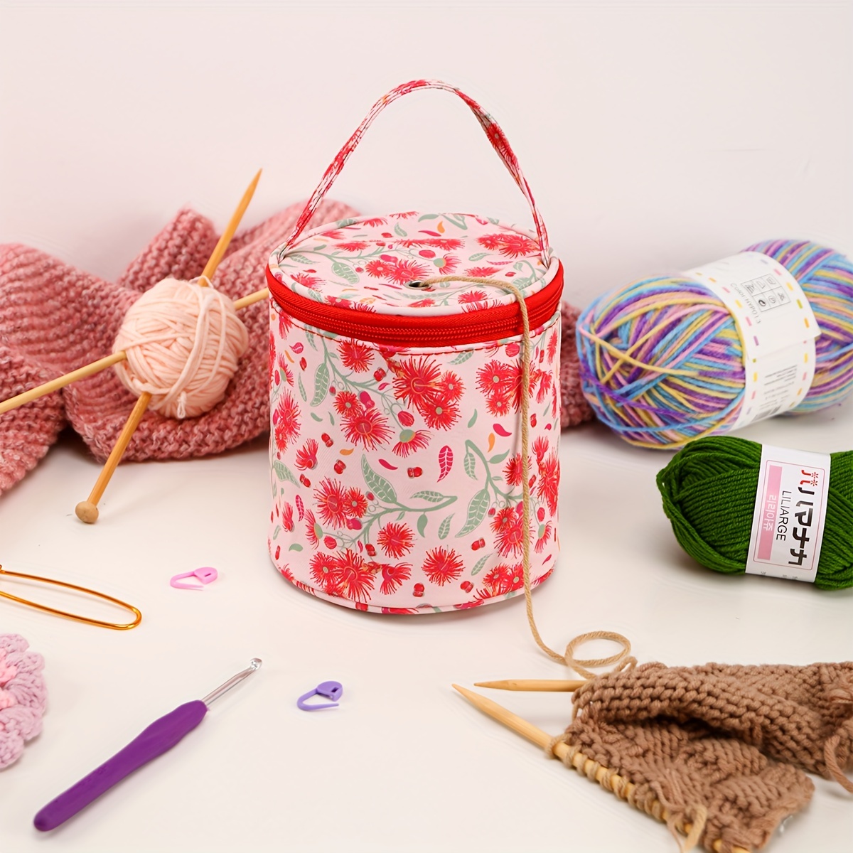 Knitting Bag Backpack Large Capacity Yarn Storage Organizer - Temu