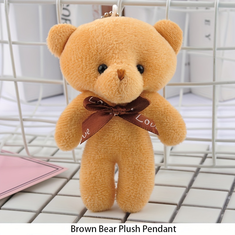 Cute Bear Plush Toy Doll Bag Pendant Small Keychain - Temu