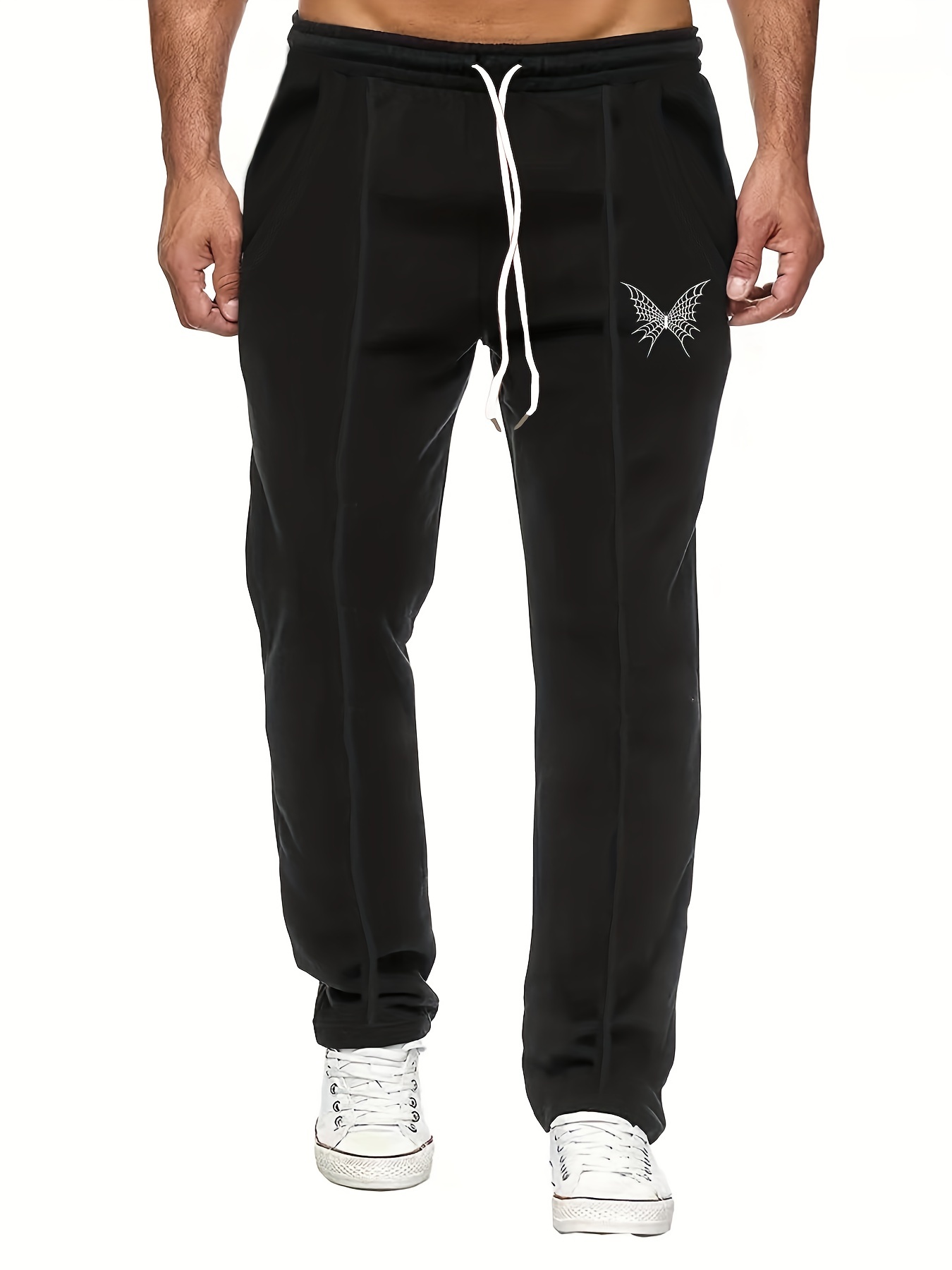 Butterfly Pattern Joggers Men's Casual Loose Fit Pants