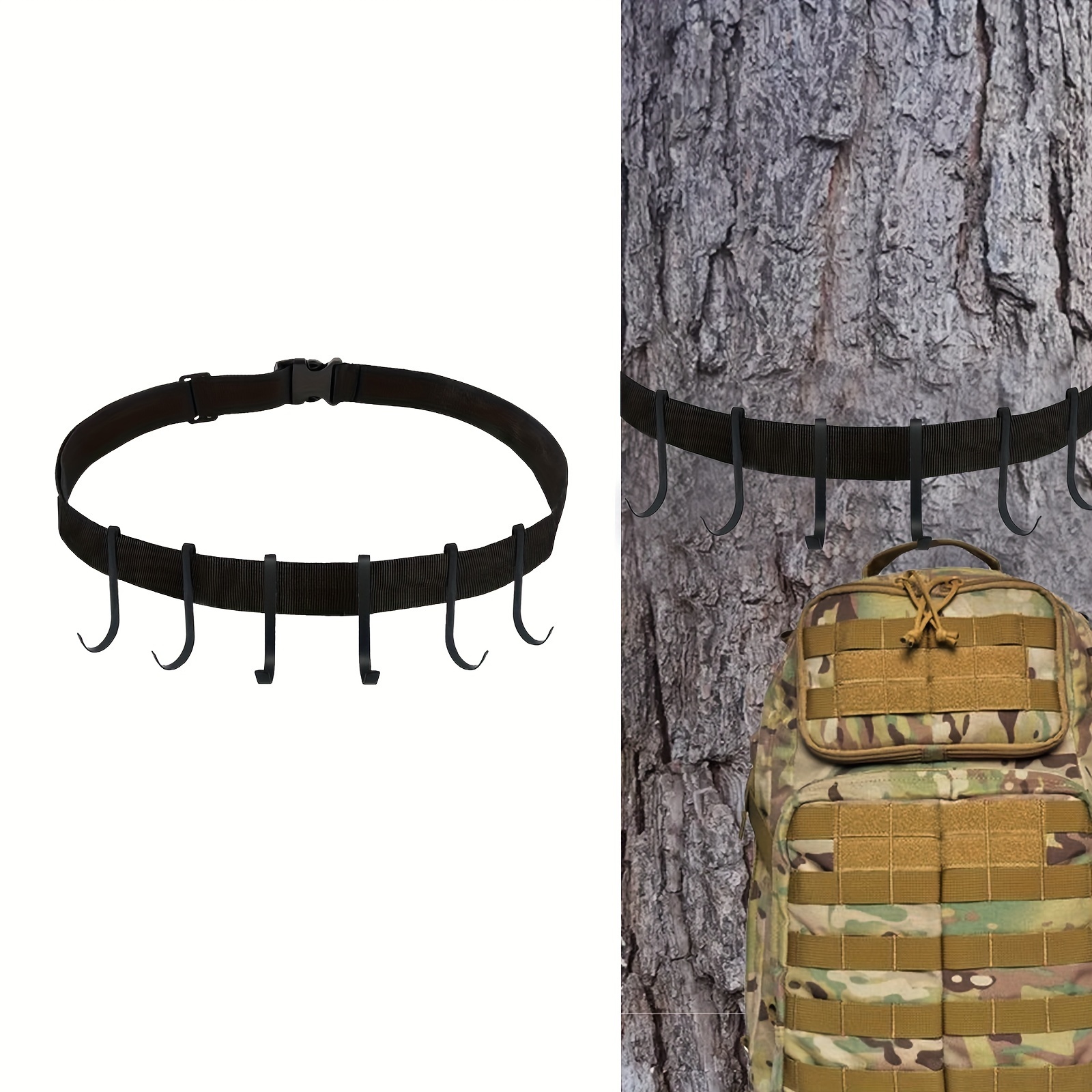 Tree Stand Gear Strap Hangers 6 Hooks Stainless Steel Holder