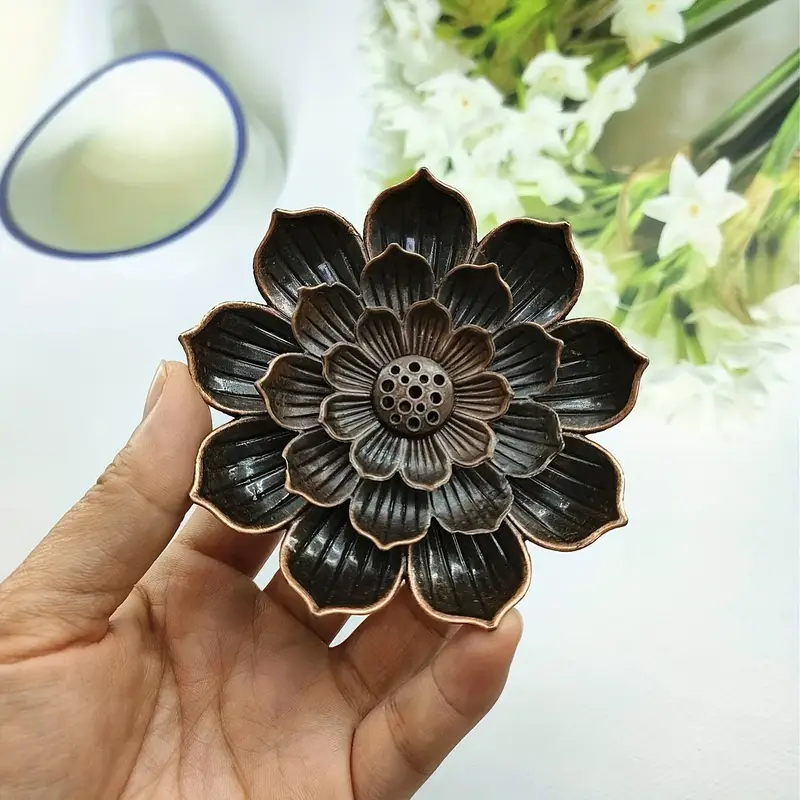 1 Stück, Lotus-Räuchergefäß, Räucherstäbchenhalter mit abnehmbarem Aschefänger, Heimdekoration (mit abnehmbarem Aschefänger), Schlafzimmerzubehör, Raumdekoration, Haushaltsgegenstände, Foto-Requisiten, Außendekoration Details 0