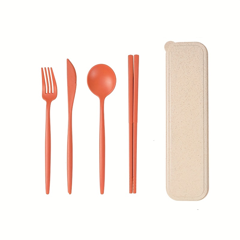 Utensil Set with Travel Case - Pale Rose