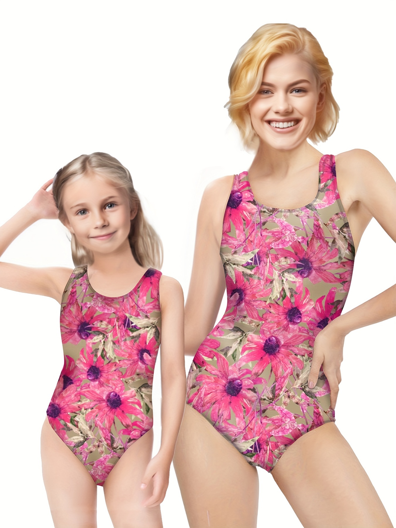  Puffy Sleeve Swimsuit Family Matching Swimwear for