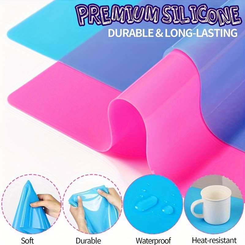 Silicone Craft Mat, Silicone Mat for Resin, Crafts, Liquid Casting  20x16Non Stick Silicone Sheet with Cleaning Cup for Painting, Art, Clay  and Play