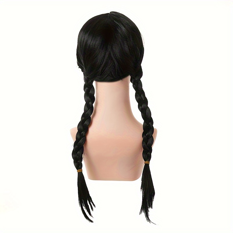 Cute Sweet Elegant Black Pigtail Wig Bangs Girls Casual Temu