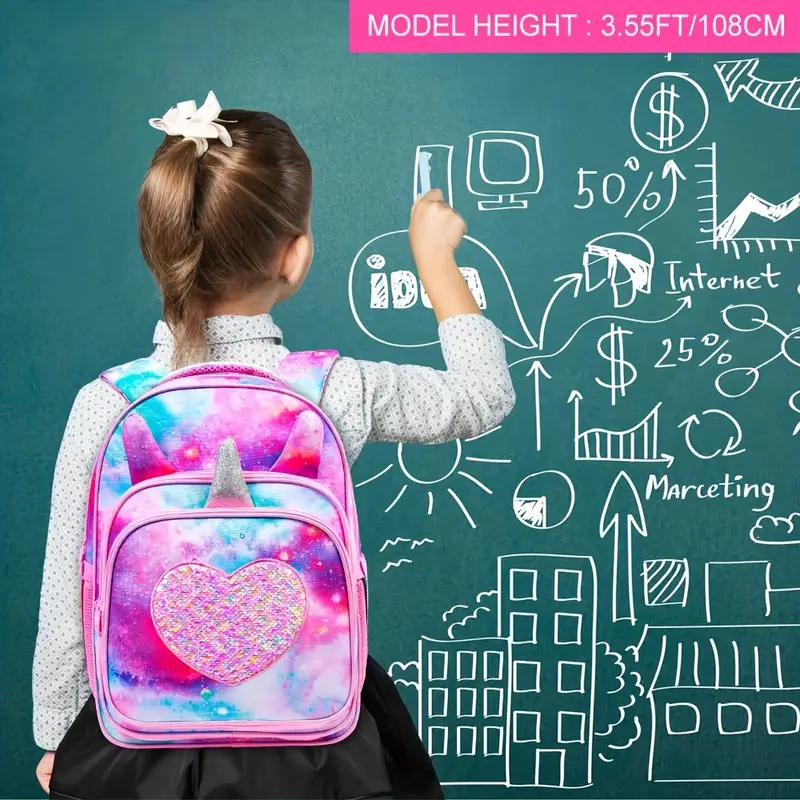 Mochila escolar para niñas, mochila para niños con fiambrera para jardín de  infantes, mochila de viaje para niñas de 6 a 8 años