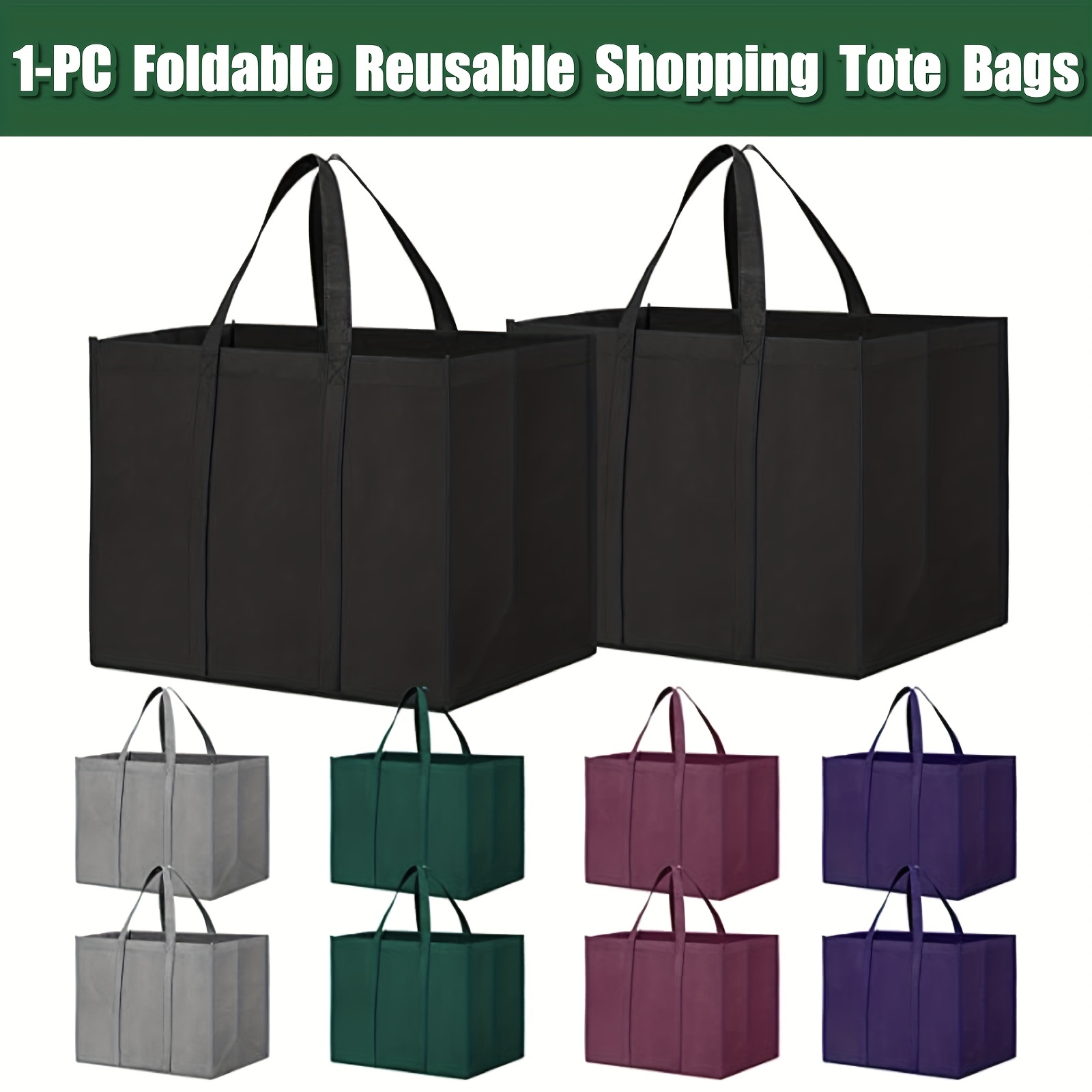 Reusable-Grocery-Bags-Foldable-Machine-Washable-Reusable-Shopping-Bags-Bulk  Colorful 10 Pack 50LBS Extra Large Folding Reusable Bags Totes w Zipper  Storage Bag Sturdy Lightweight Polyester Fabric : : Home