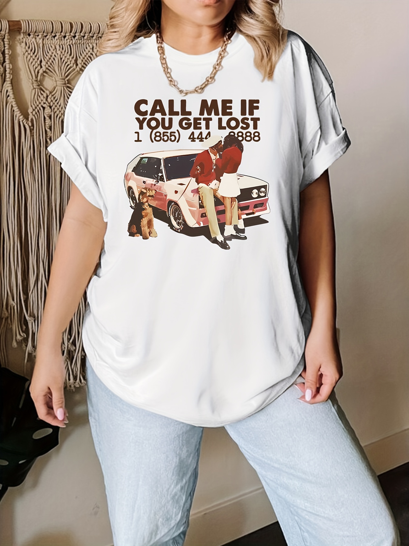 Letter Print T Shirt Plus Size Casual Crew Neck Short Sleeve Temu