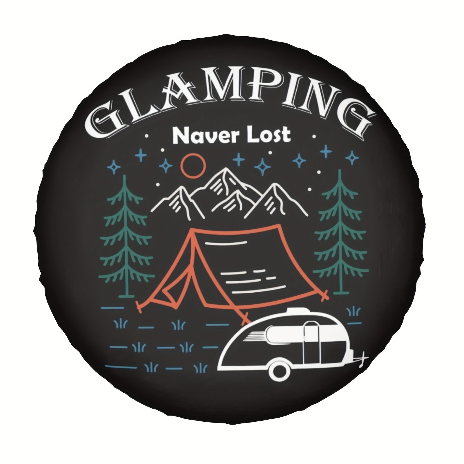 Rv Tire Cover, Glamping Camping Spare Tire Cover For Trailers, Wheel Cover  With Waterproof And Dustproof Protection Fit For Rv Temu