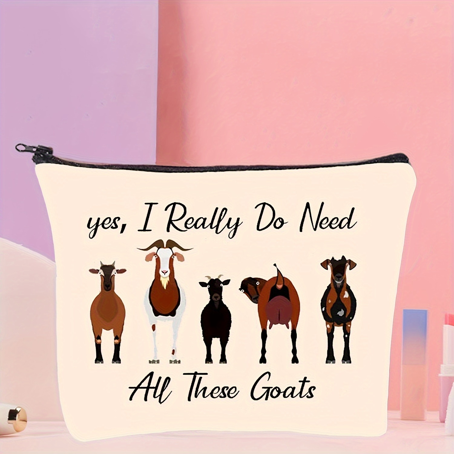 Goat Gifts for Goat Lovers Goat Makeup Bag Animal Lover Gifts for