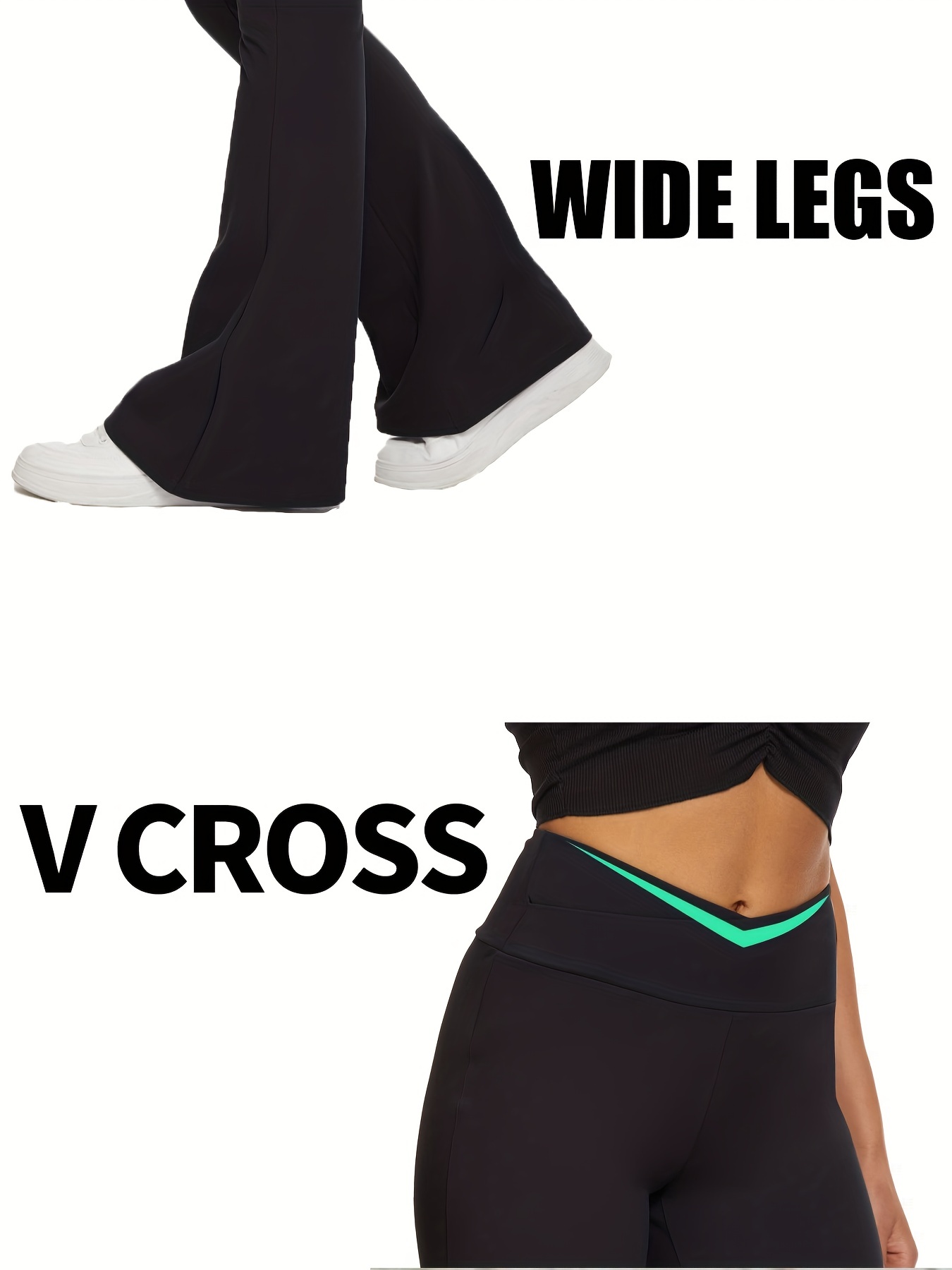 Women's Activewear: Crossover High Waisted Flare Leggings - Temu