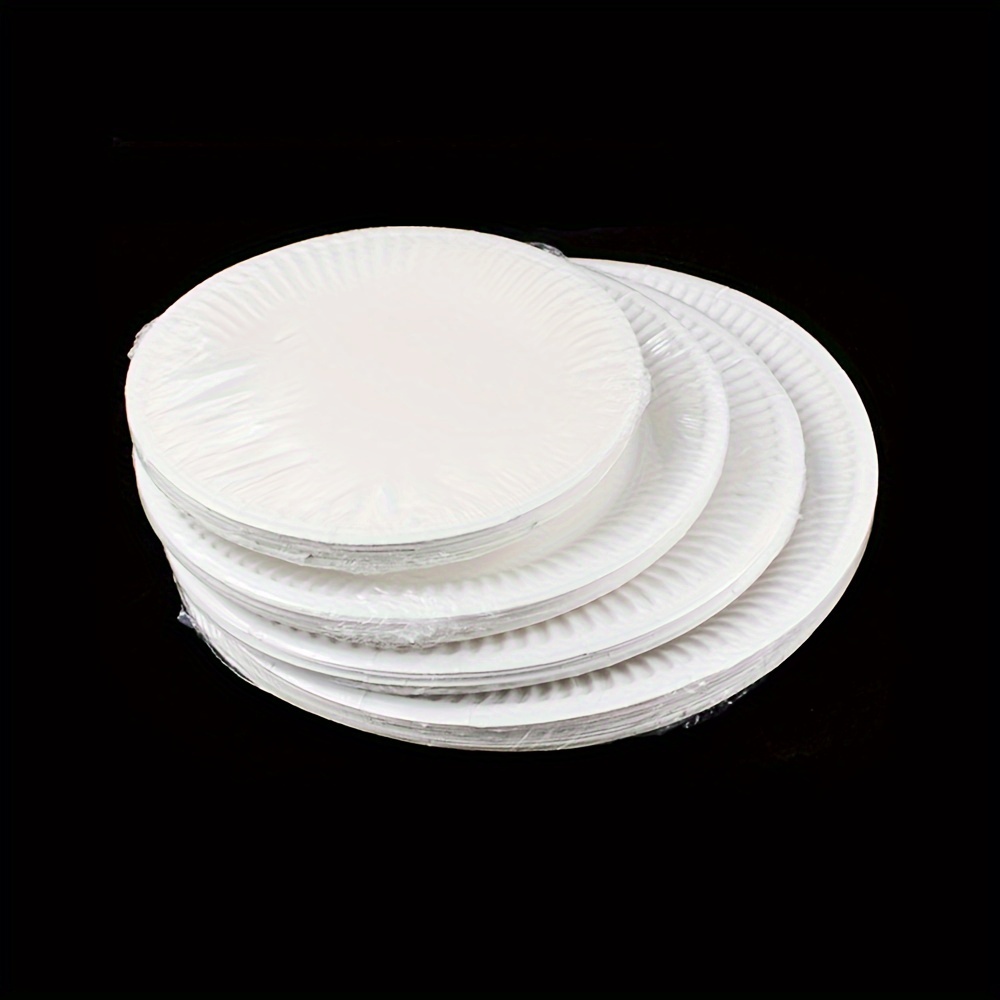 50pcs Assiettes de fête en papier en or blanc, 9 pouces Vaisselle en papier  jetable Assiettes de vaisselle Fournitures de fête pour l'anniversaire