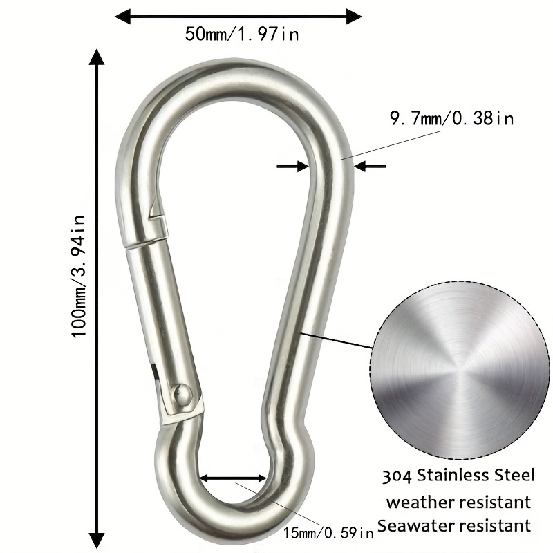 Colaxi Spring Snap Hook Carabiner 304 Stainless Steel Clip