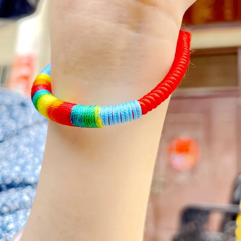 Random Color Block Braided Bracelet Colorful Fashionable - Temu Australia