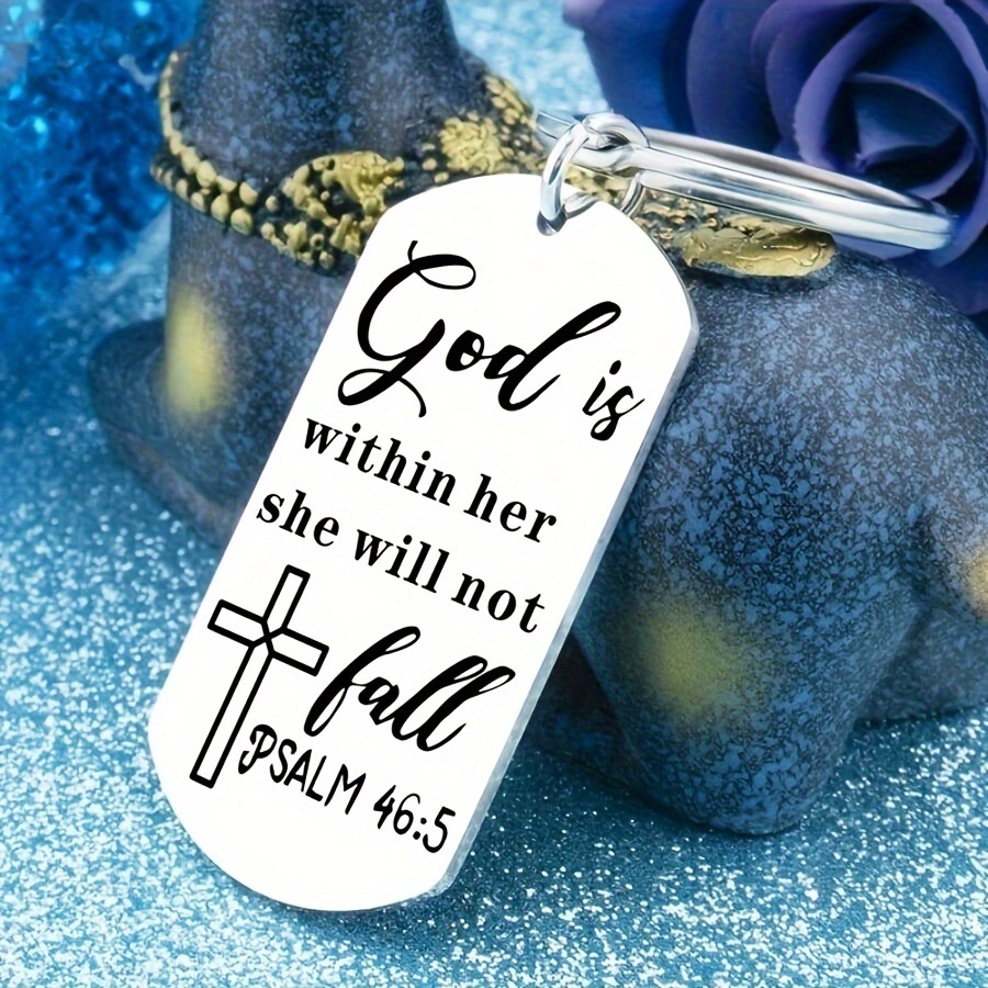 Bible Verse Keychain Inspirational Christian Gifts Religious Jewelry  Thanksgiving Baptism Bulk Stainless Steel Key Chain Gift