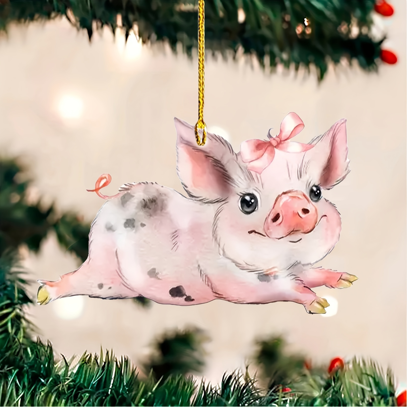 2d Acrylic Beautiful Little Pig Car Interior Holiday - Temu