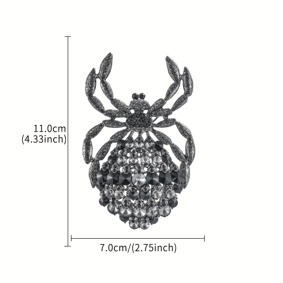 Halloween Vintage Style Spider Insect Woman Brooch Pin Cubic Zirconia  Crystal