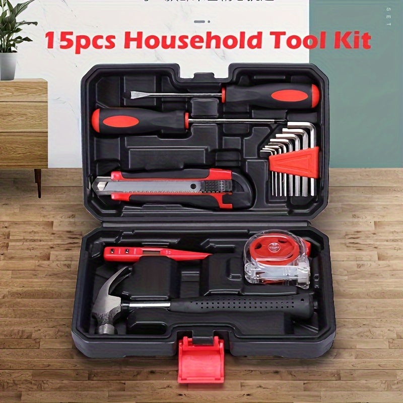 39pcs Multifunctional Household Hand Tool Set, Pink Women Hardware Toolbox,  Wrench Screwdriver Pliers Hammer Hand Tools Box