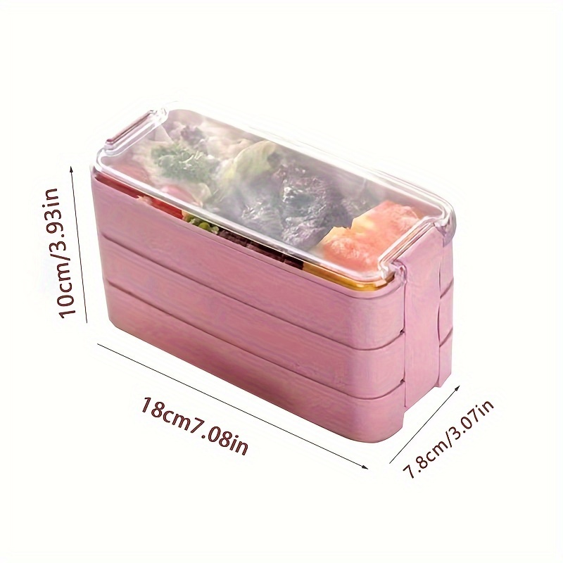 Multiple Colors Portable Bento Box With Lid Spoon And Fork - Temu