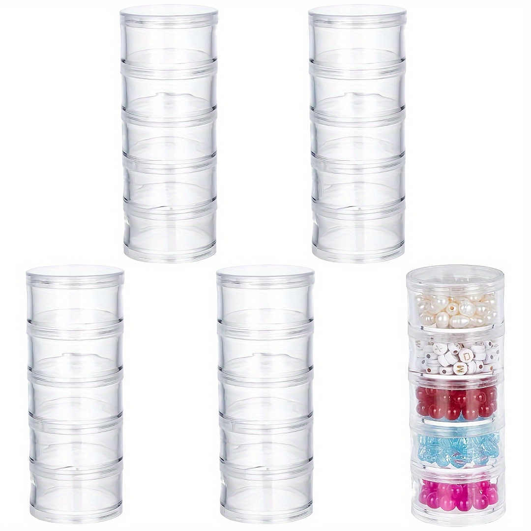 30pk Clear Stackable Bead Storage Boxes With Screw Lids by hildie