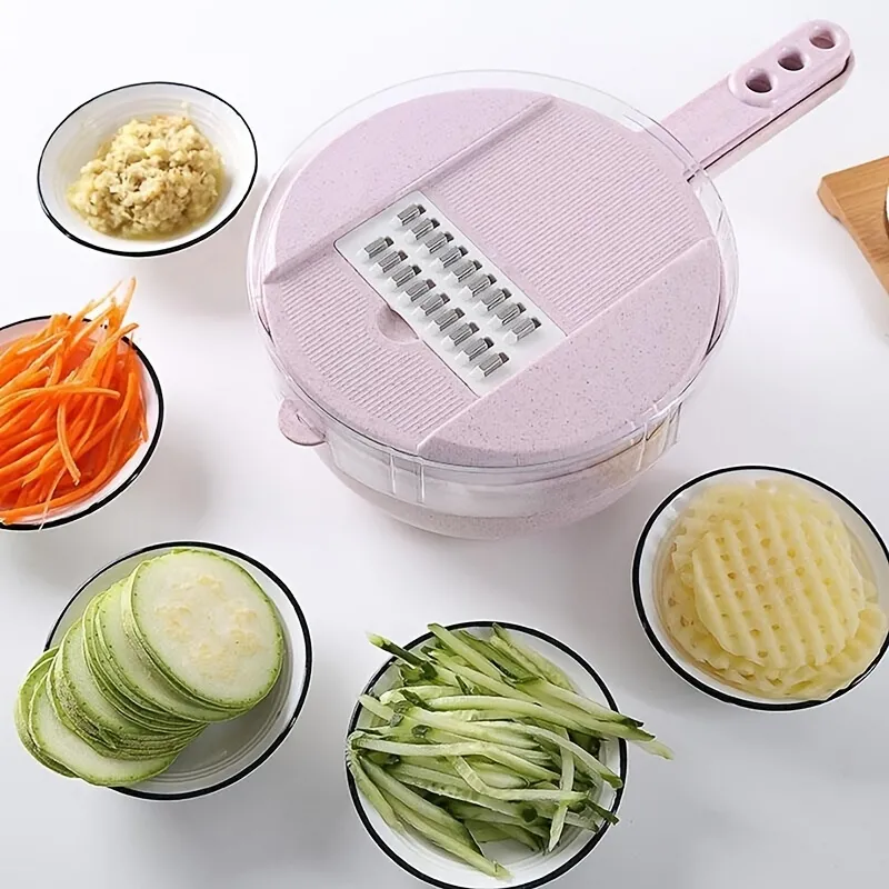 25in1 Multifunctional Vegetable Chopper With 10 Blades, Onion Chopper,  Fruit Dicer, Egg Slicer, Spiralizer, Potato Slicer, Tomato Dicer, Cutter,  And Glove - Perfect For Salad And Food Preparation - Temu New Zealand