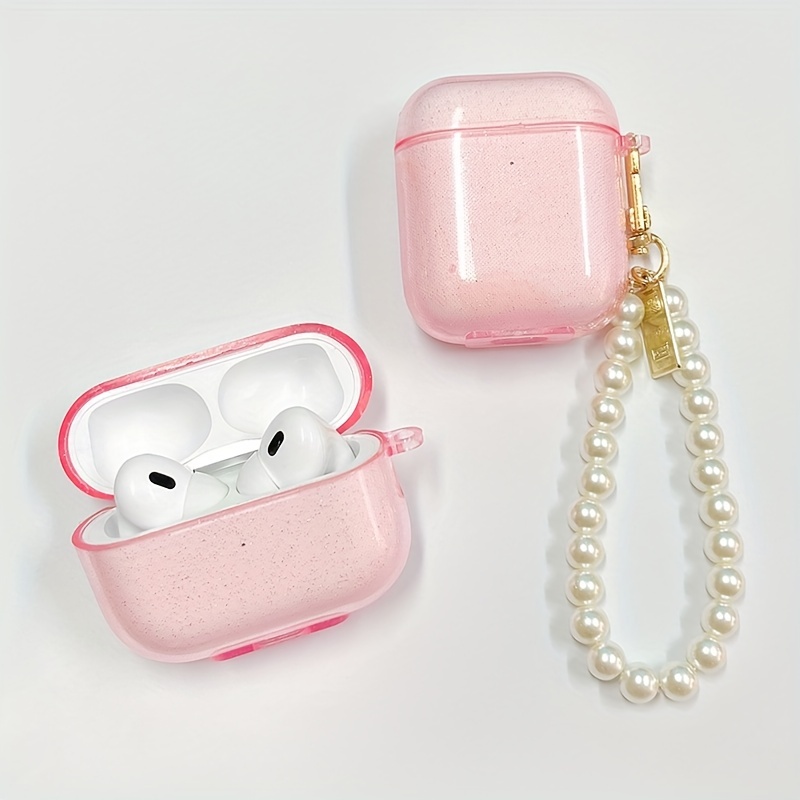Clear butterfly Cute Cover for Airpods Pro 2nd Generation Case with Beaded  Keychain for Women For Airpods 1 2 3 Pro2 Soft Cover