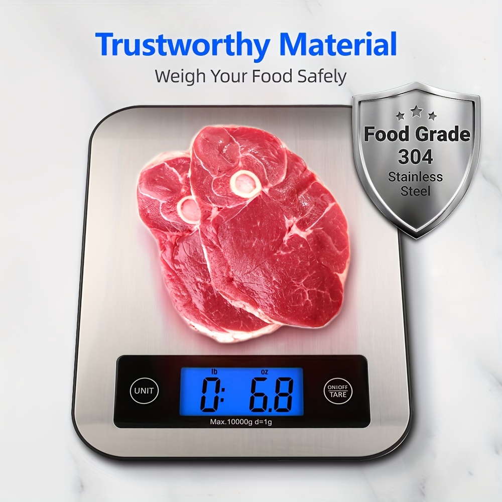 Digital Food Kitchen Scale, Weight Multifunctional Scale Measures In Grams  And Ounces For Cooking Baking, Precise Graduation, Stainless Steel And  Tempered Glass - Temu