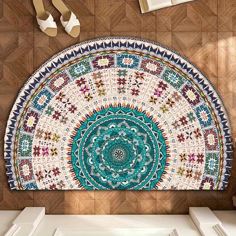 

1pc Mandala Pattern Door Mat - Anti-slip Wear-resistant Thick Soft Skin-friendly Non-shedding Easy To Care - Perfect For Boho Living Room, Bedroom, Home Decor