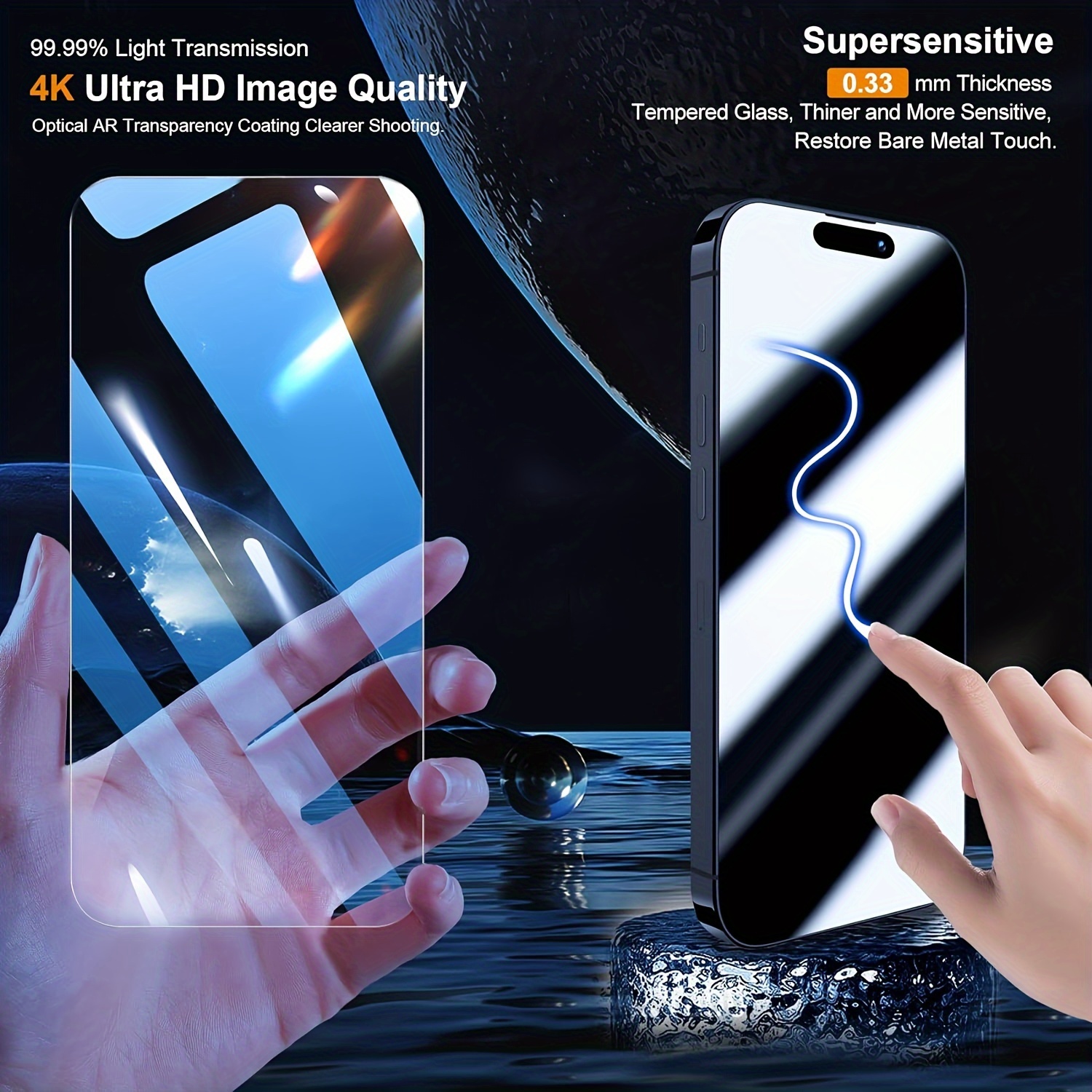 Ailun 3 Pack Screen Protector for iPhone 15 Pro Max [6.7 inch] + 3 Pack  Camera Lens Protector with Installation Frame,Sensor Protection,Dynamic  Island Compatibl…