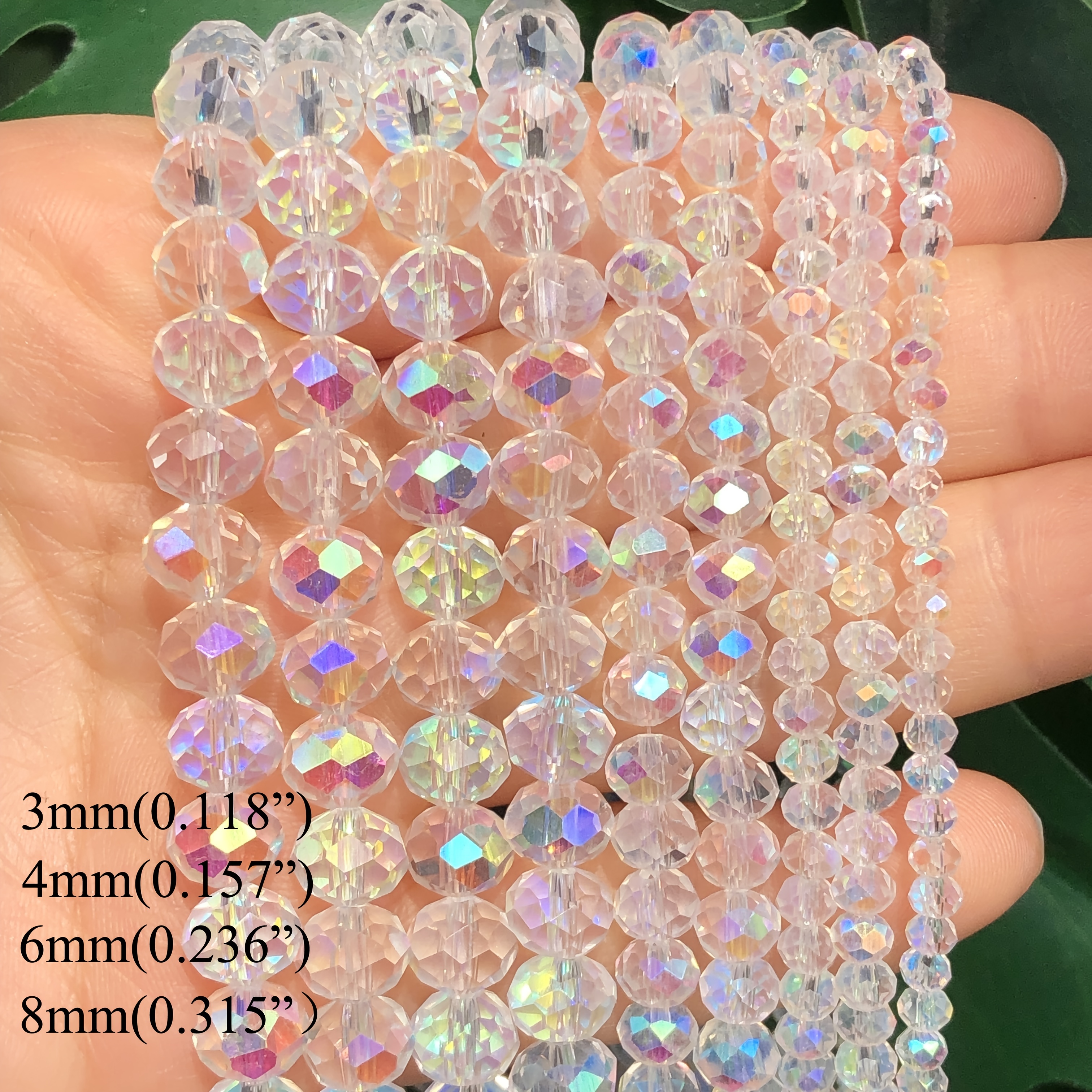 2mm 3mm 4mm 6mm 8mm Rondelle Austria Crystal Beads Faceted Glass Beads  Loose Spacer Beads For