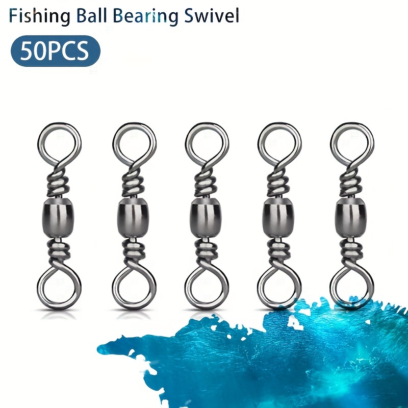Lot Carbon Steel Ball Bearing Barrel Fishing Rolling Swivel - Temu