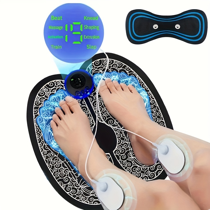 Electric Ems Leg Foot Massager Pad With Electrode Patch Pain Relax