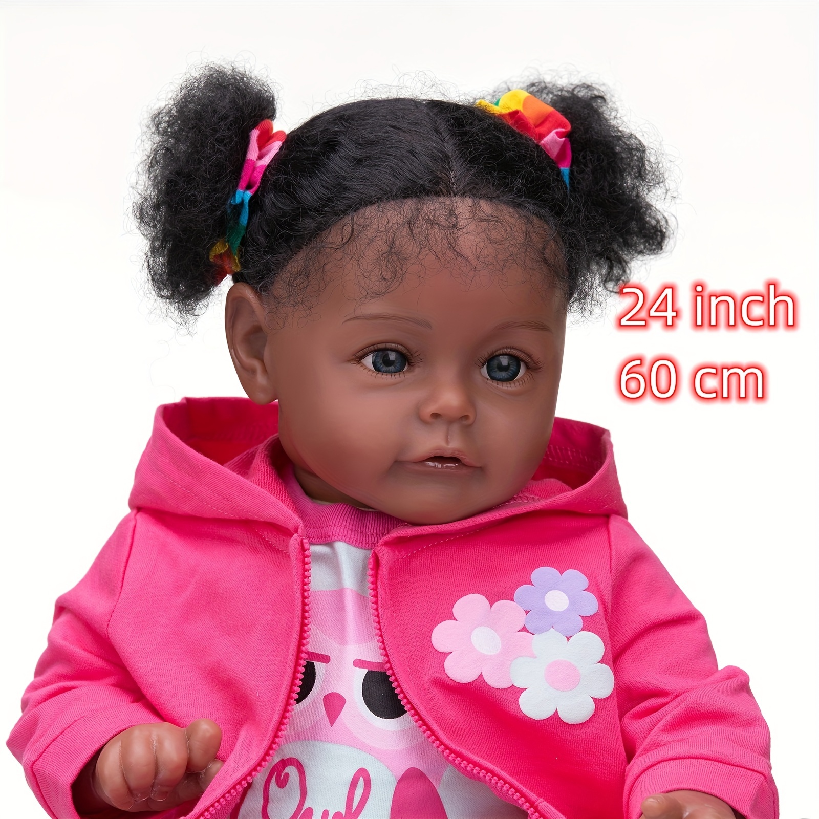 high quality hand painted 24 dark brown reborn toddler doll with soft cloth body and rooted hair halloween thanksgiving day christmas gift carnival easter gift
